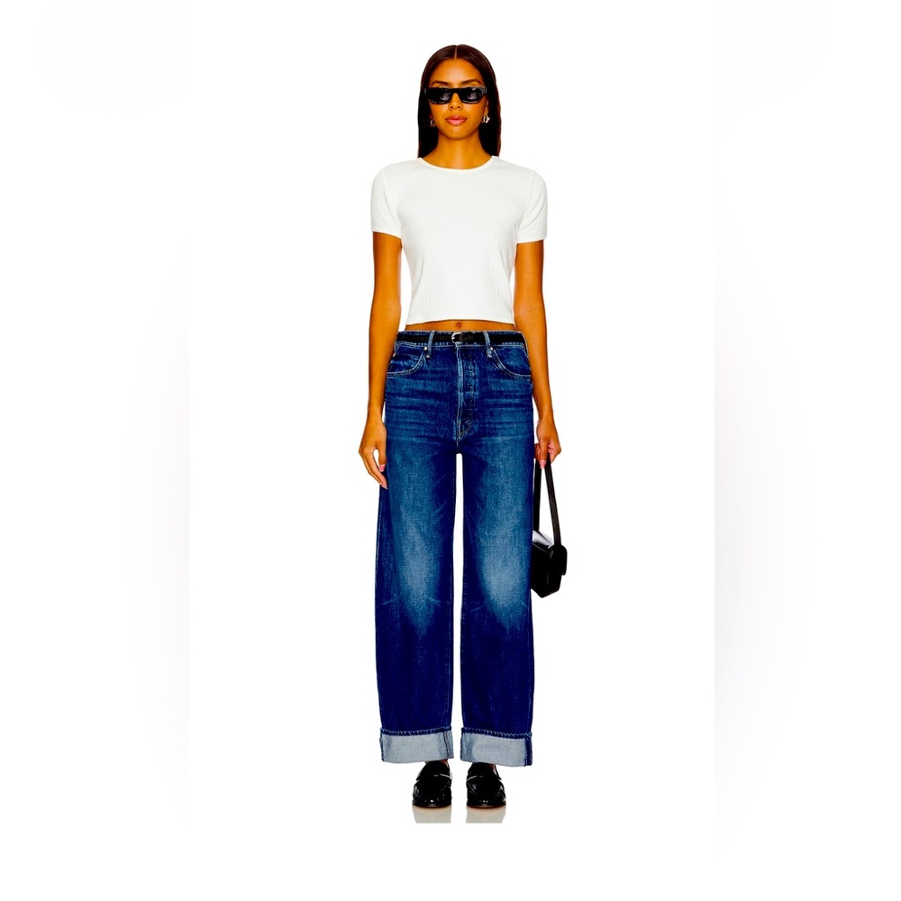 MOTHER Blue Wide Leg Jeans